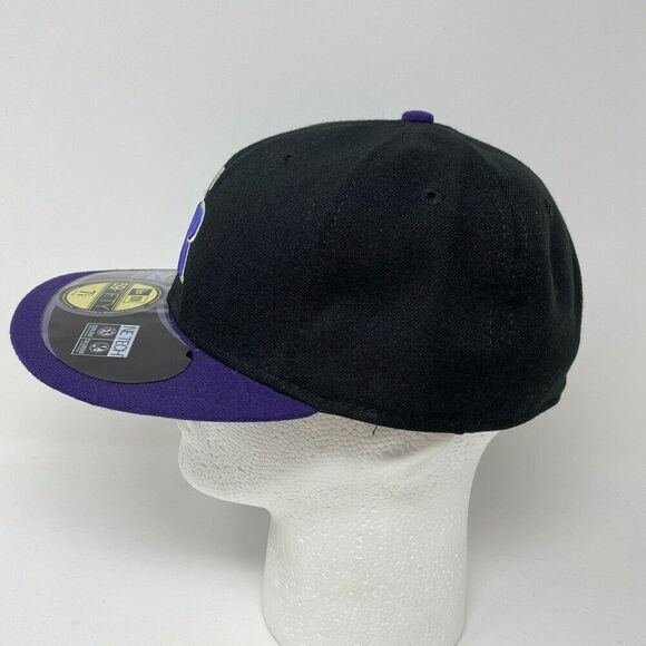 NWT Colorado‎ Rockies Fitted Hat 7 1/4 Black Purple Alternate Cap MLB Baseball - Picture 2 of 8